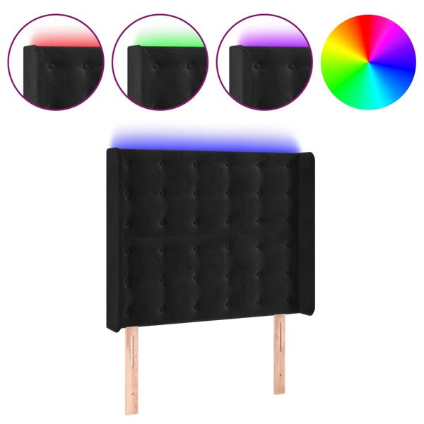 vidaXL fekete b&aacute;rsony LED-es fejt&aacute;mla 103x16x118/128 cm