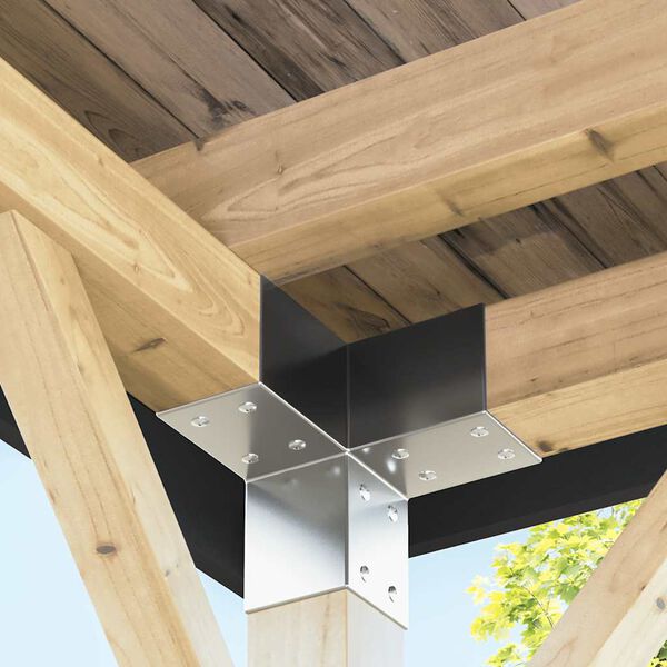 vidaXL 4 darab Y-alak&uacute; horganyzott f&eacute;m oszloptart&oacute; 71 x 71 mm