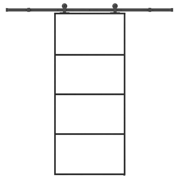 vidaXL ESG &uuml;veg &eacute;s alum&iacute;nium tol&oacute;ajt&oacute; f&eacute;mszerelv&eacute;ny-szettel 90x205 cm