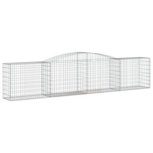 vidaXL &iacute;ves horganyzott vas gabion kos&aacute;r 400x50x80/100 cm
