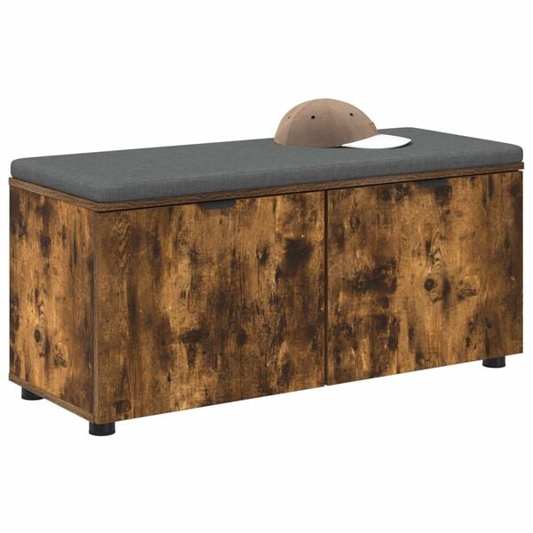 vidaXL Előt&eacute;r pad p&aacute;rn&aacute;val t&aacute;rol&oacute;val F&uuml;st&ouml;lt t&ouml;lgy 100 x 38 x 46 cm