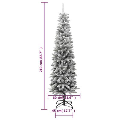 vidaXL PVC és polietilén műkarácsonyfa pelyhes hóval 210 cm