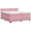 vidaXL Boxspring &aacute;gy matraccal R&oacute;zsasz&iacute;n 200 x 200 cm B&aacute;rsony
