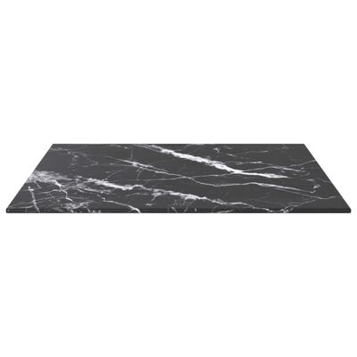 vidaXL fekete edzett üveg asztallap márványdizájnnal 50 x 50 cm 6 mm