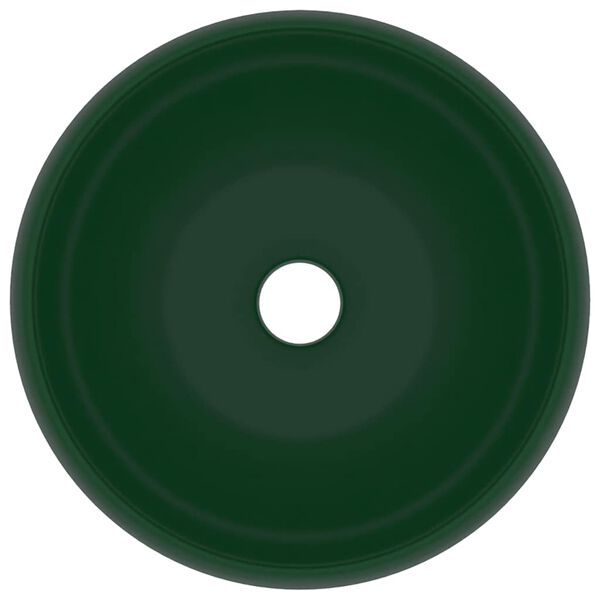 vidaXL kerek matt s&ouml;t&eacute;tz&ouml;ld ker&aacute;mia luxus mosd&oacute;kagyl&oacute; 40 x 15 cm