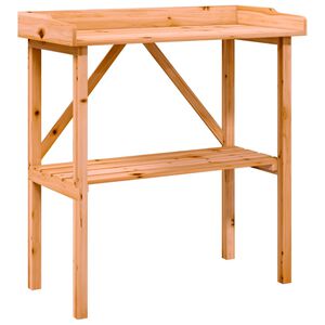vidaXL barna t&ouml;m&ouml;r fenyőfa n&ouml;v&eacute;nytart&oacute; asztal polccal 78x38x82,5 cm
