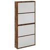 vidaXL f&uuml;st&ouml;s t&ouml;lgy 4 szintes cipőszekr&eacute;ny t&uuml;k&ouml;rrel 63 x 17 x 134 cm