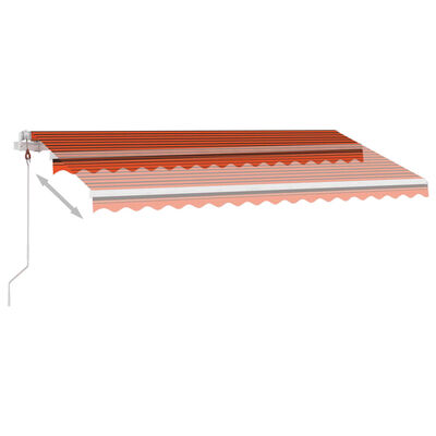 vidaXL narancssárga-barna szélérzékelős és LED-es napellenző 450x300cm