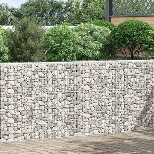 vidaXL trap&eacute;z alak&uacute; horganyzott ac&eacute;l gabion magas&aacute;gy&aacute;s 150x20x100 cm
