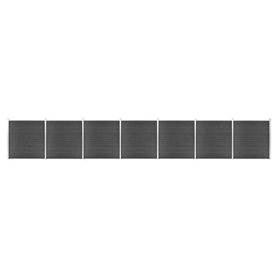 vidaXL fekete WPC kerítéspanelszett 1218 x 186 cm