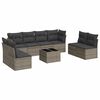 vidaXL 9 r&eacute;szes sz&uuml;rke polyrattan kerti &uuml;lőgarnit&uacute;ra p&aacute;rn&aacute;kkal