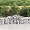 vidaXL 15 db íves horganyzott vas gabion kosár 400x50x60/80 cm