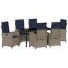 vidaXL Kert &eacute;tkező szett p&aacute;rn&aacute;val 7 pcs Sz&uuml;rke polirattan
