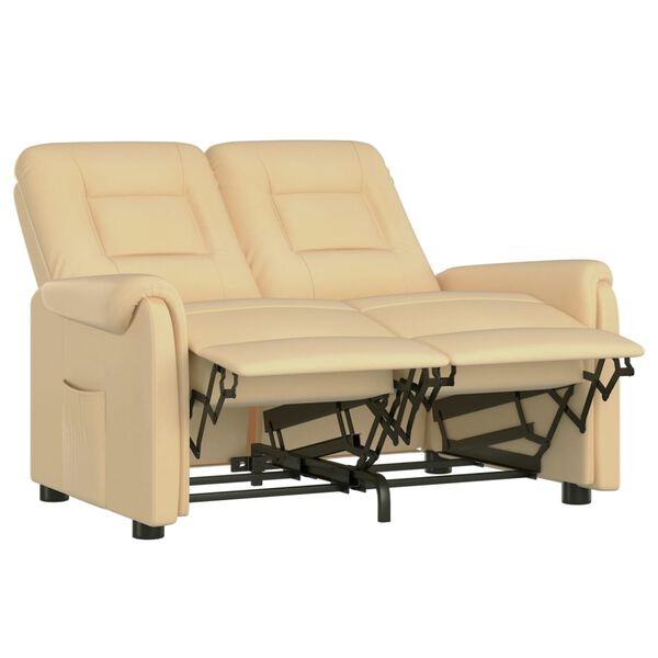 vidaXL 2 személyes krém mikroszálas szövet dönthető masszázsfotel