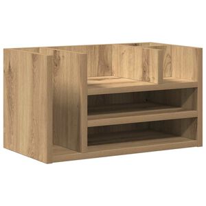 vidaXL &Iacute;r&oacute;asztali rendező Musta tammi 44,5 x 24 x 25 cm Faanyag