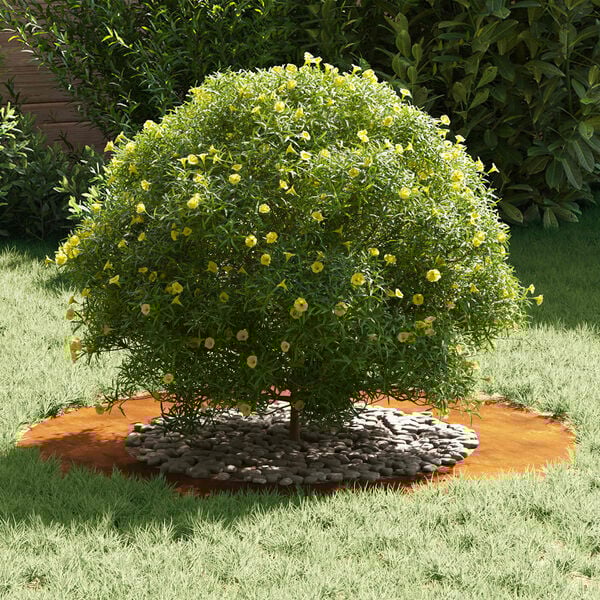 vidaXL Alkalmas lapos fa gyűrűhöz Barna Ø50 / 80 cm időjárásálló acél