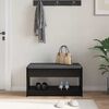 vidaXL Előt&eacute;r pad Fekete T&ouml;lgy 83 x 38 x 45 cm Műanyag Fa &eacute;s Sz&ouml;vet