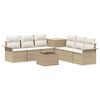 vidaXL Kanap&eacute; Szett 8 db Beige &eacute;s Kr&eacute;msz&iacute;nű Poli rattan &eacute;s ac&eacute;l