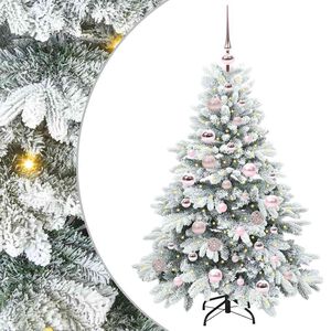 vidaXL Mű kar&aacute;csonyfa 150 LED-del &aacute;llv&aacute;nnyal Feh&eacute;r 120 cm PE &eacute;s PVC