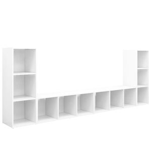 vidaXL 4 db feh&eacute;r szerelt fa TV-szekr&eacute;ny 107 x 35 x 37 cm