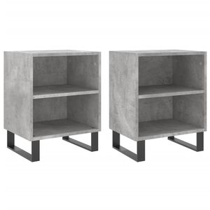 vidaXL 2 db betonsz&uuml;rke szerelt fa &eacute;jjeliszekr&eacute;ny 40x30x50 cm