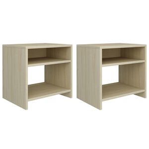 vidaXL 2 db sonoma t&ouml;lgy sz&iacute;nű szerelt fa &eacute;jjeliszekr&eacute;ny 40x30x40 cm