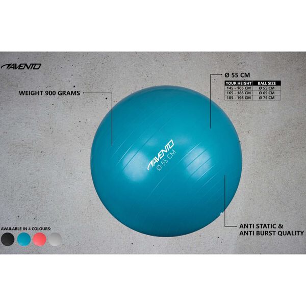 Avento fekete fitneszlabda &aacute;tm. 55 cm