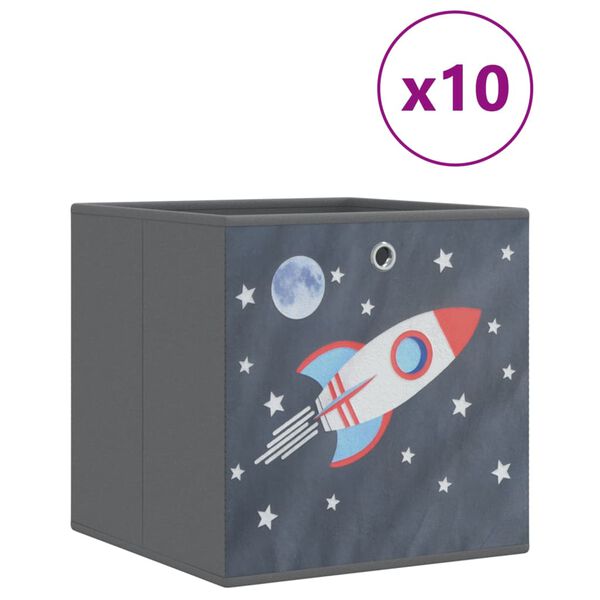 vidaXL 10 db sz&uuml;rke sz&ouml;vet &ouml;sszecsukhat&oacute; t&aacute;rol&oacute;doboz 32x32x32cm