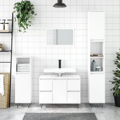 vidaXL magasfényű fehér szerelt fa fürdőszobaszekrény 80 x 33 x 60 cm