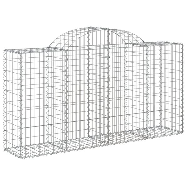 vidaXL 50 db íves horganyzott vas gabion kosár 200x50x100/120 cm