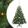 vidaXL Mű kar&aacute;csonyfa 150 LED-del &aacute;llv&aacute;nnyal Z&ouml;ld 120 cm PE &eacute;s PVC