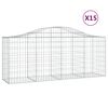 vidaXL 15 db &iacute;ves horganyzott vas gabion kos&aacute;r 200x50x80/100 cm