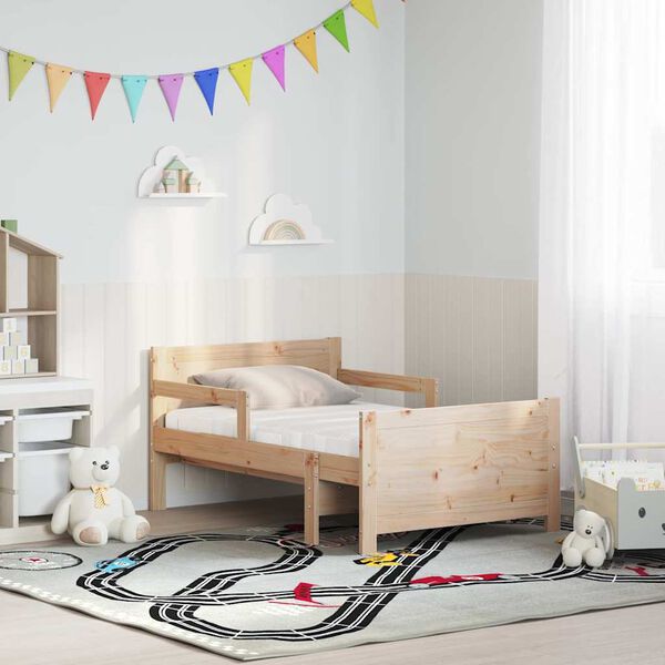 vidaXL &Aacute;gykeret matracmal fejt&aacute;ml&aacute;val Barna 80 x 200 cm T&ouml;m&ouml;r fenyőfa