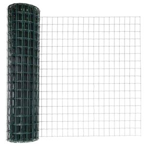 vidaXL Eur&oacute;pai ker&iacute;t&eacute;s oszloppal 10 x 1,2 m PVC-bevonatos ac&eacute;l Z&ouml;ld