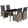 vidaXL 5 r&eacute;szes sz&uuml;rke polyrattan kerti bisztr&oacute;garnit&uacute;ra p&aacute;rn&aacute;kkal