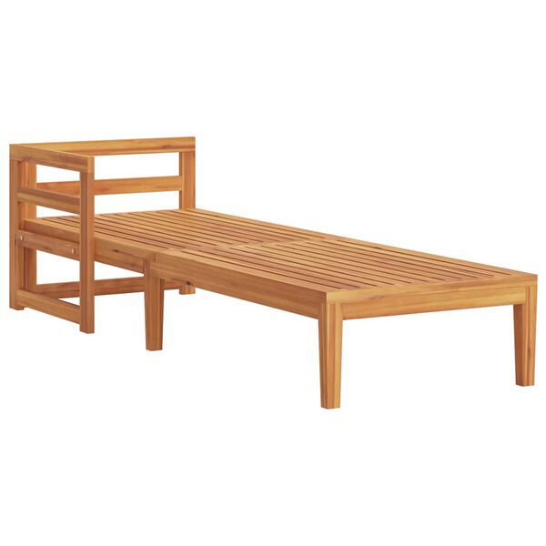 vidaXL krémfehér tömör akácfa napozóágy 1 kartámasszal