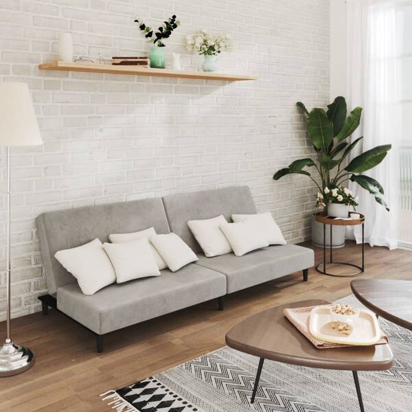 vidaXL k&eacute;tszem&eacute;lyes vil&aacute;gossz&uuml;rke b&aacute;rsony kanap&eacute;&aacute;gy