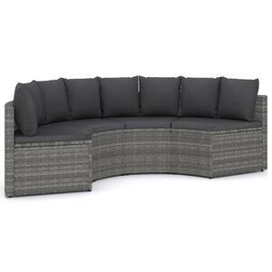 vidaXL 4 r&eacute;szes sz&uuml;rke polyrattan kerti kanap&eacute;szett p&aacute;rn&aacute;kkal