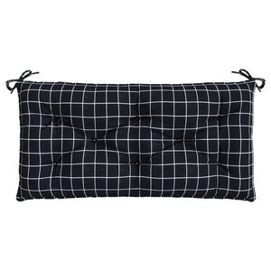 vidaXL fekete kock&aacute;s sz&ouml;vet kerti padp&aacute;rna 110 x 50 x 7 cm