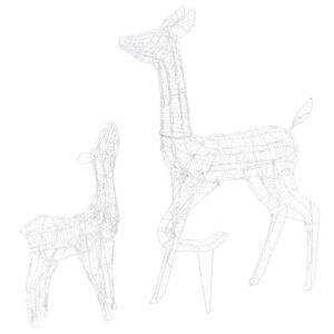 vidaXL 160 LED-es hideg feh&eacute;r akril kar&aacute;csonyi r&eacute;nszarvascsal&aacute;d