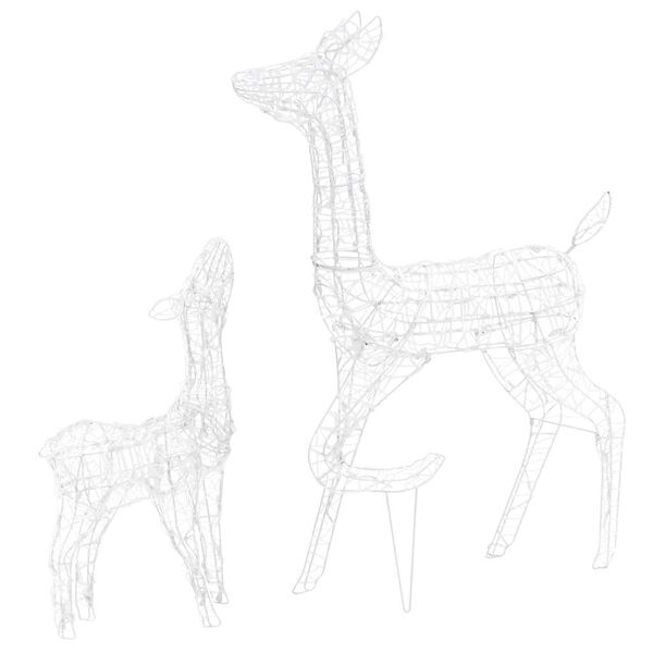 vidaXL 160 LED-es hideg fehér akril karácsonyi rénszarvascsalád