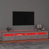 vidaXL betonszürke TV-szekrény LED-lámpákkal 240x35x40 cm