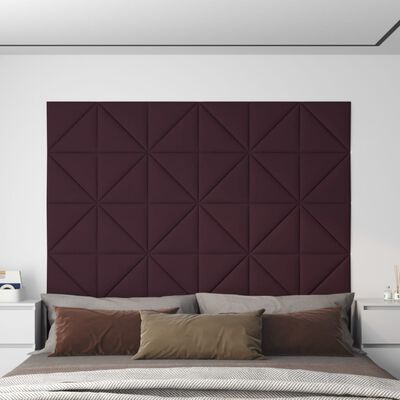 vidaXL 12 db lila szövet fali panel 30x30 cm 0,54 m²