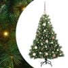 vidaXL Mű kar&aacute;csonyfa 150 LED-del &aacute;llv&aacute;nnyal Z&ouml;ld 120 cm PE &eacute;s PVC