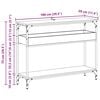 vidaXL Konzolasztal polcokkal k&eacute;zműves t&ouml;lgy 100 x 29 x 75 cm Faanyag