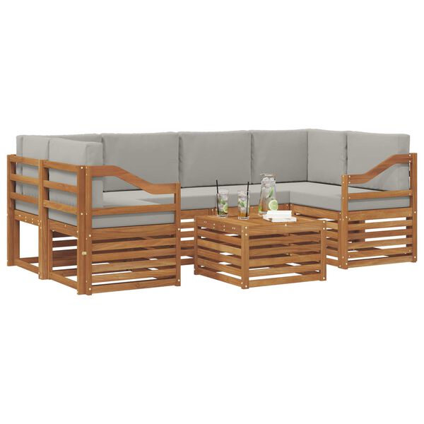 vidaXL &Uuml;lőgarnit&uacute;r&aacute;k 7 pcs Term&eacute;szetes &eacute;s Vil&aacute;gossz&uuml;rke T&ouml;m&ouml;r Ak&aacute;cfa