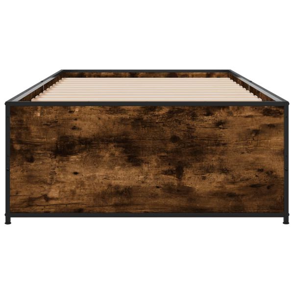 vidaXL f&uuml;st&ouml;s t&ouml;lgysz&iacute;nű szerelt fa &eacute;s f&eacute;m &aacute;gykeret 100 x 200 cm