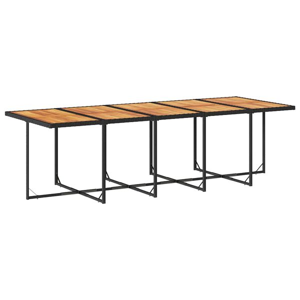 vidaXL 15 r&eacute;szes fekete polyrattan kerti &eacute;tkezőgarnit&uacute;ra p&aacute;rn&aacute;kkal