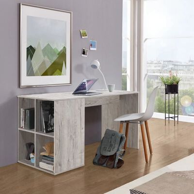 FMD homoktölgy színű íróasztal oldalpolcokkal 117 x 73 x 75 cm