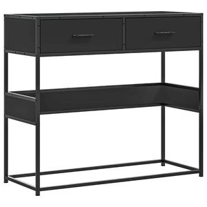 vidaXL fekete szerelt fa t&aacute;lal&oacute;asztal 90x35x80 cm